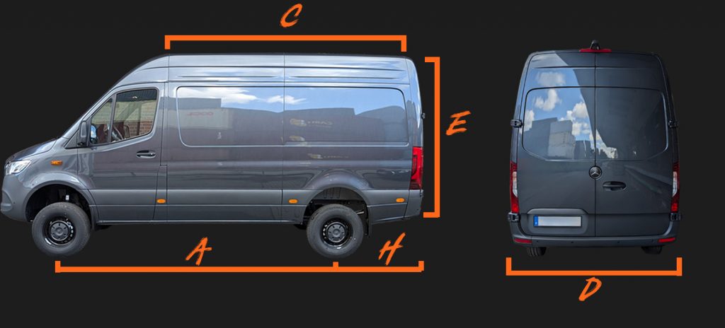 Mercedes Sprinter dimensions Vehicle dimension sheet until 2018